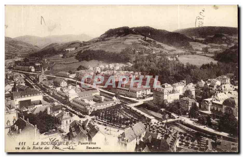 La Bourboule - Panorama vu de la Roche des Fees - CPA 