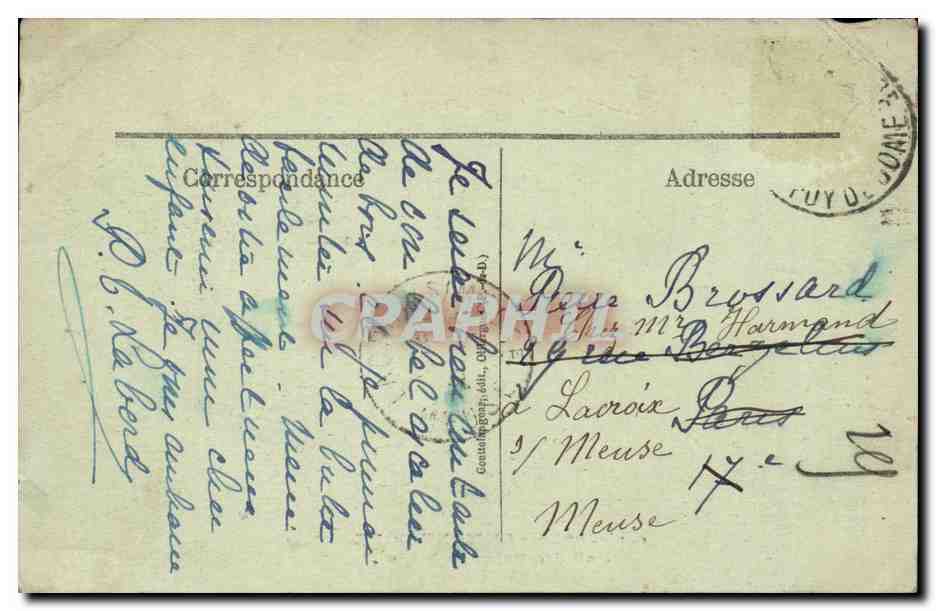 Le Mont Dore - Hal des Bains de Pieds - Colonne Romaine - CPA  — Verso