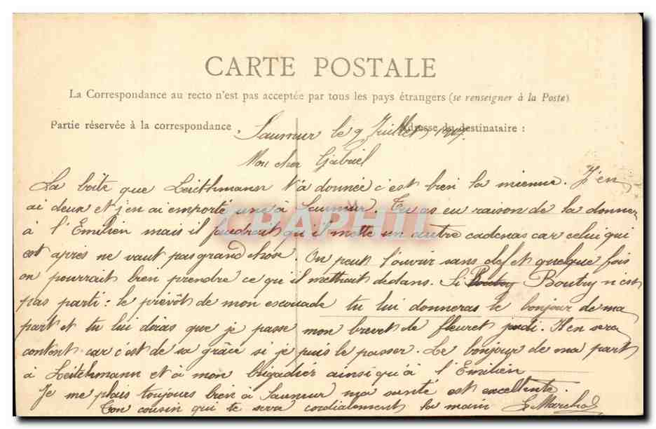 Saumur - Chateau de la Reine de Sicile - CPA  — Rückseite