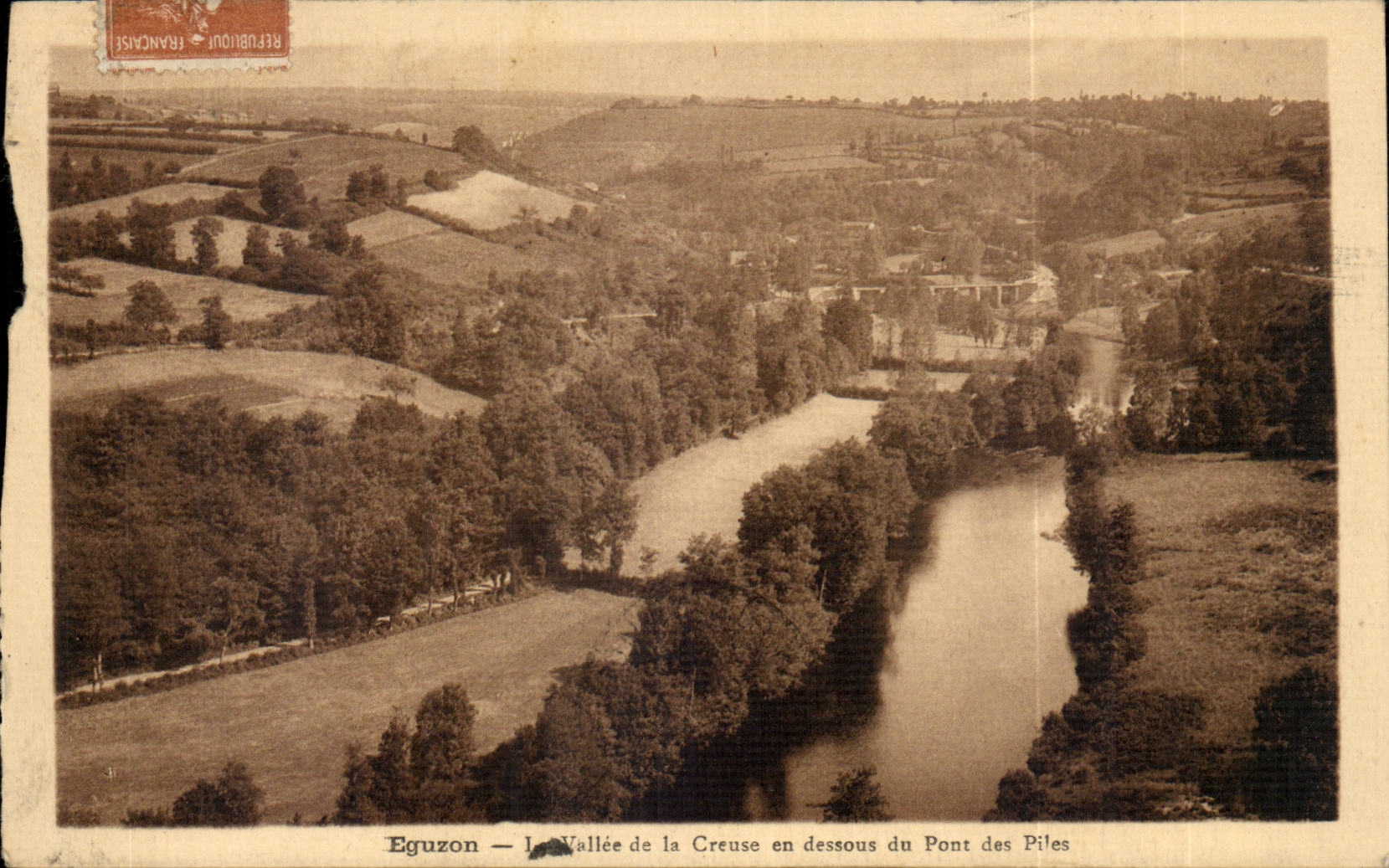 Eguizon — Vallée de la Creuse en dessous du Pont des Piles — Éditeur Réfoujou