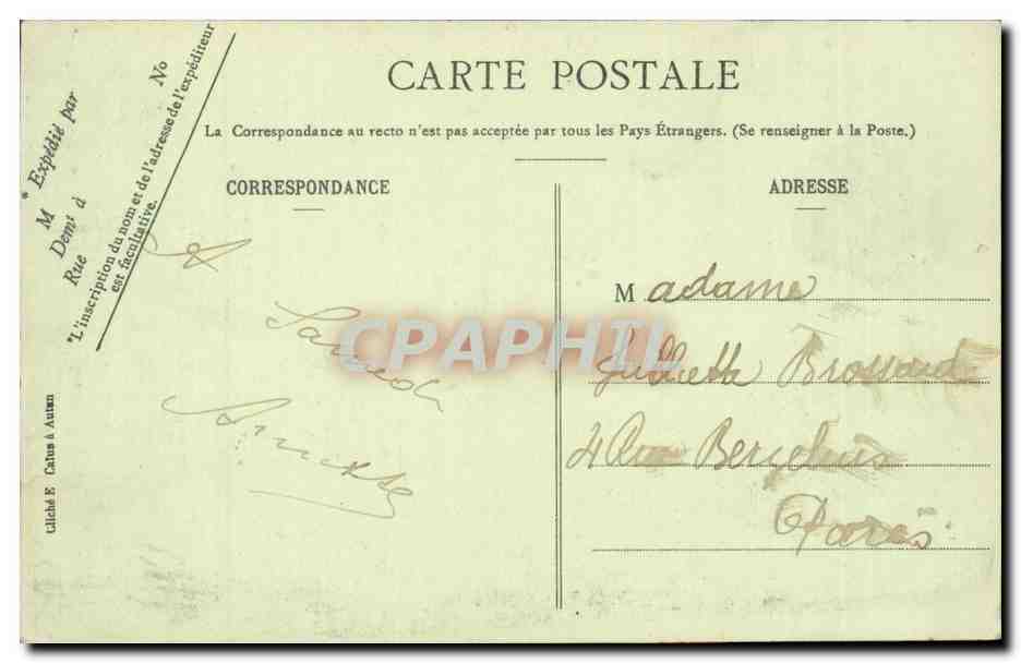 Nevers - En Morvan - Mont Beuvray - Pierre salvee - CPA  — Rückseite