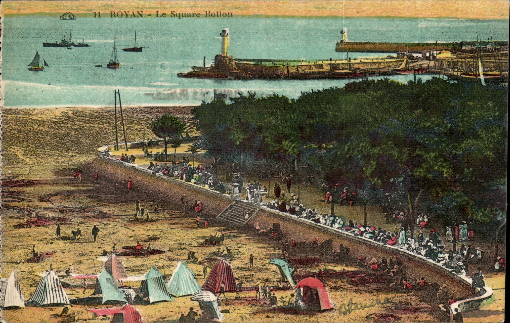 Royan - Le Square Bolton — vue du port et du phare — éditeur anonyme, n° 11