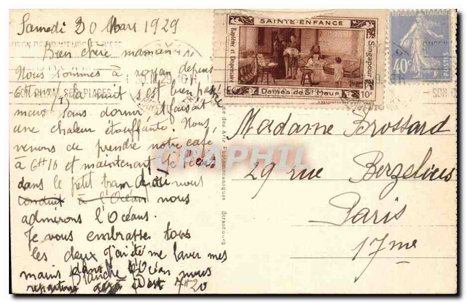 Royan - Le Square Bolton — vue du port et du phare — éditeur anonyme, n° 11 — Verso