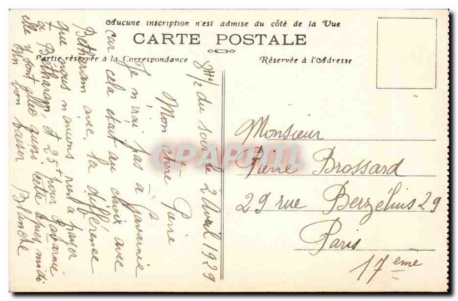 Lourdes CPA La basilique — Verso