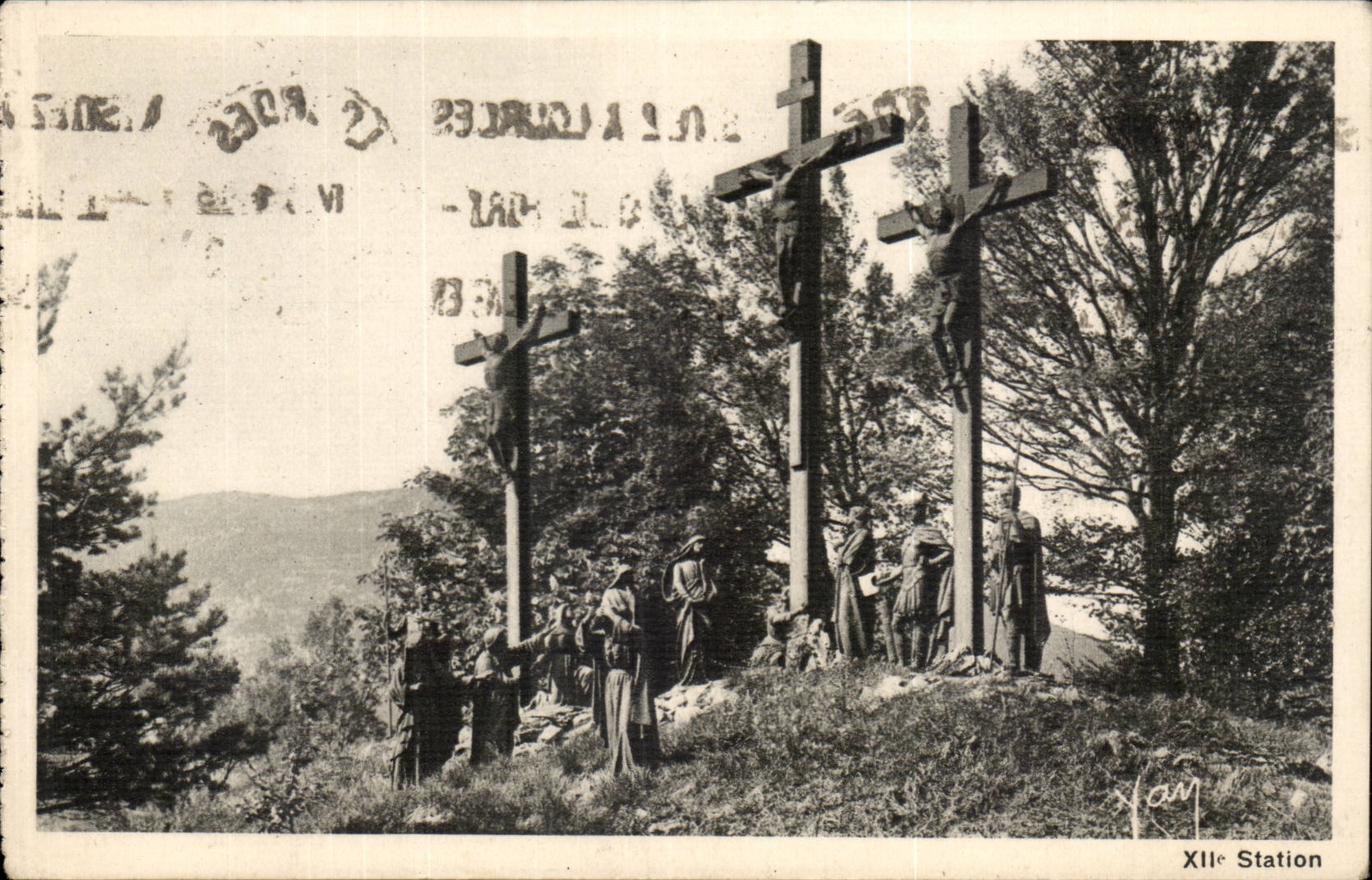 CPA Lourdes 12eme station Jesus meurt sur la croix