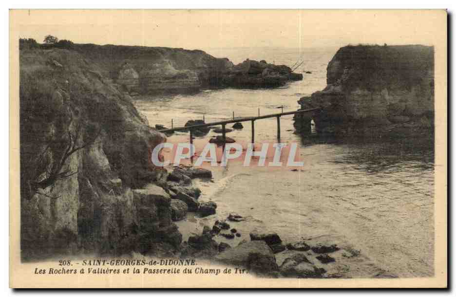 Saint Georges de Didonne CPA Les rochers a Vallieres et la passerelle du champ de tir
