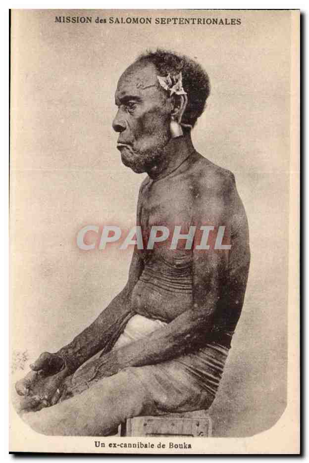 Mission des Salomon Septentrionales - Un Ex Cannibale de Bouka - amazing image - CPA 