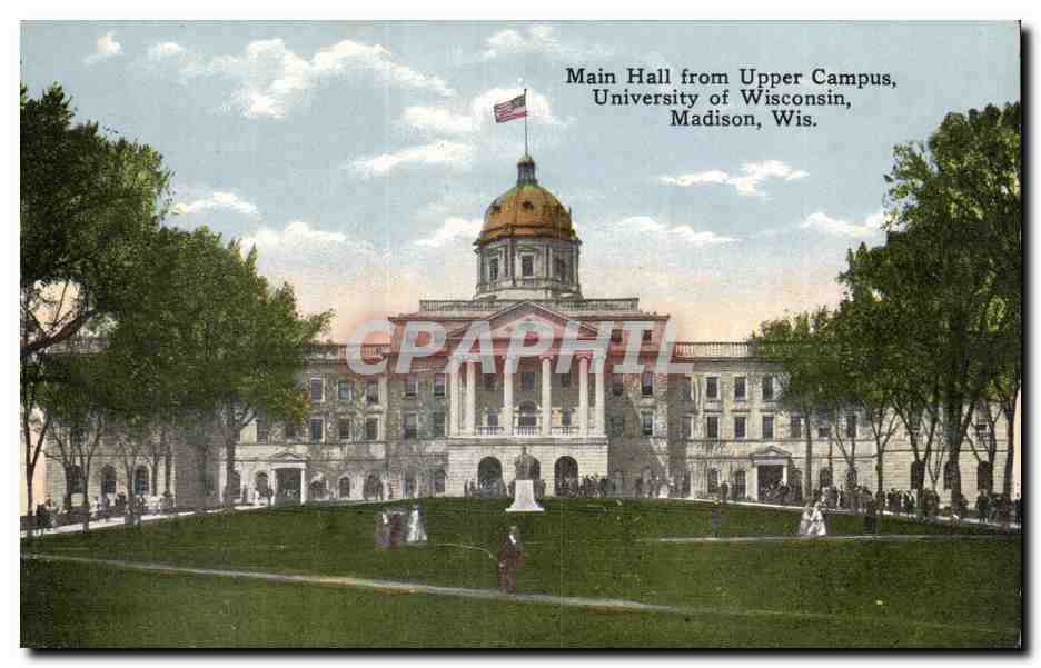 Etas Unis - United States - USA - Madison Wisconsin - Main Hall from Upper Campus of University - CPA 