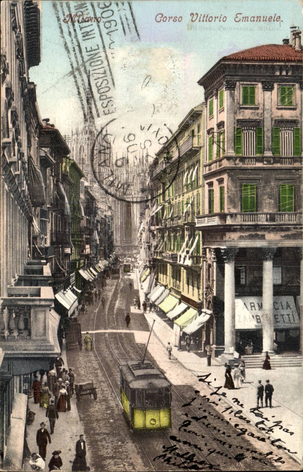 Italia - Italie - Italy - Milano - Milan - Corso Vittorio Emanuele - tramway - CPA 