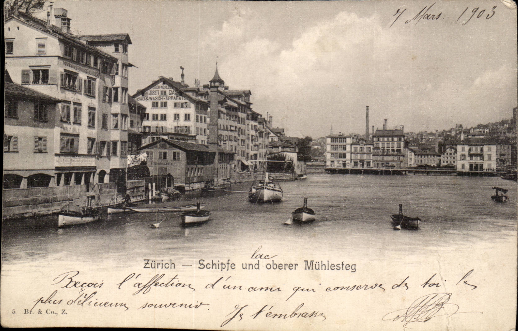 Suisse - Schweiz - Zurich - Zuerich - Schipfe und oberer Muehlesteg - 1903 - CPA 