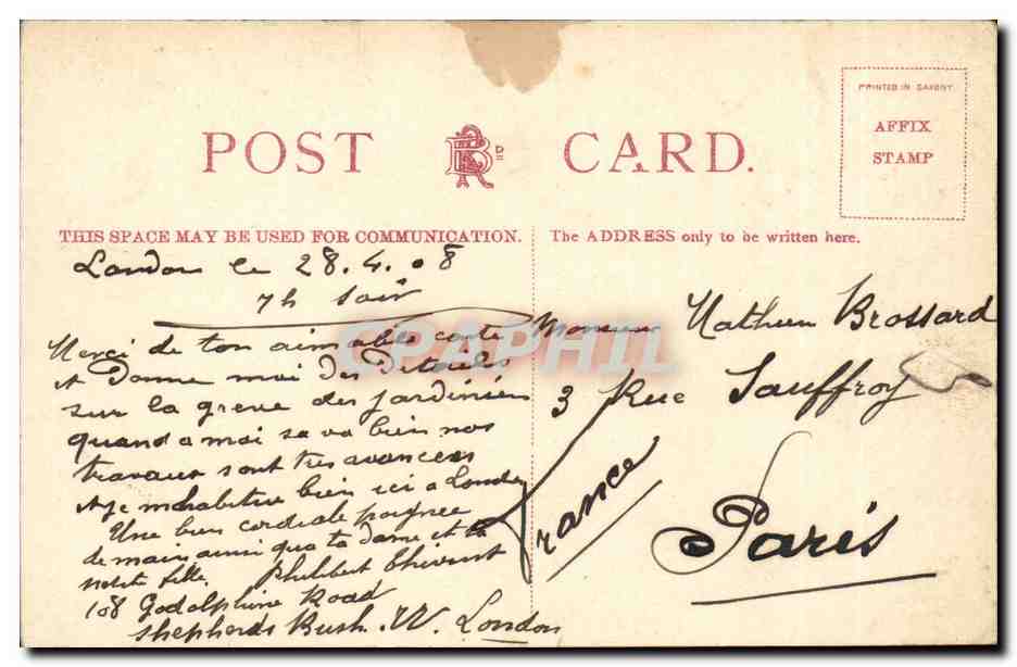 Angleterre - England - Westmister Abbey - London - CPA  — Rückseite