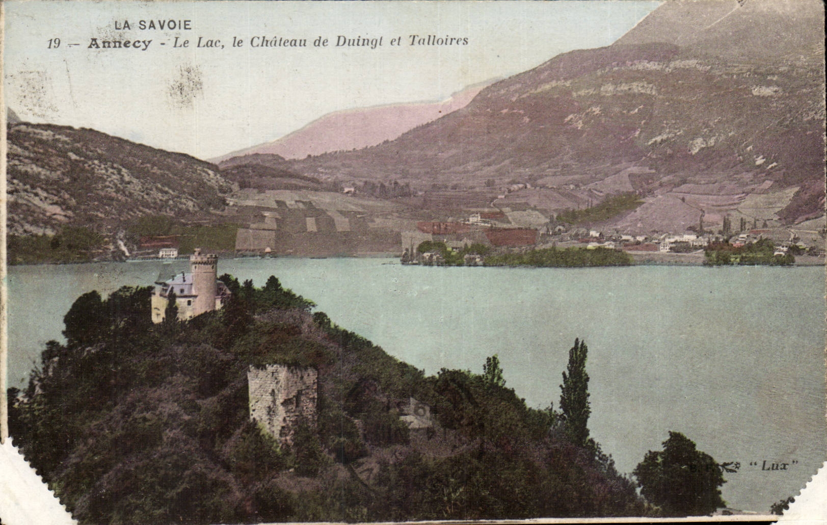 Annecy — Le Lac, le Château de Duingt et Talloires — Éditeur Lux