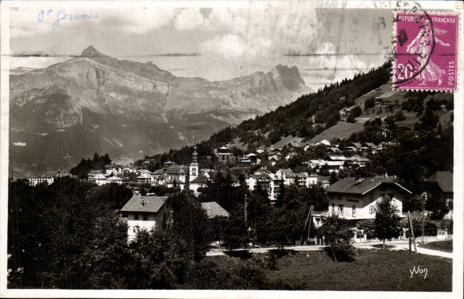 Saint-Gervais-les-Bains — Algemene uitzicht en punt van het Platé (2553 m.) — Les Éditions d'Art à Yvon, Parijs