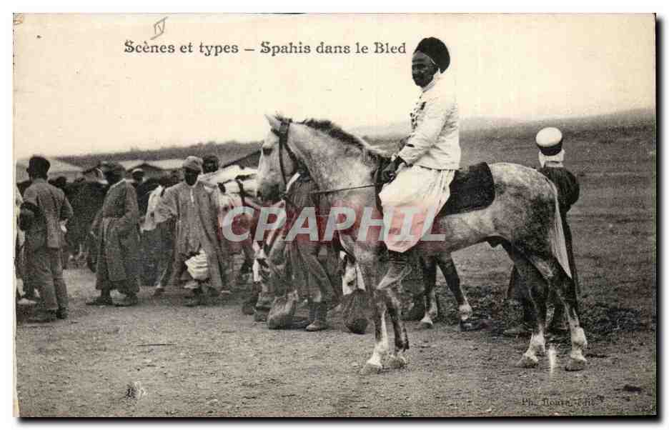 Spahis dans le Bled — Scènes et types — Ph. Tourné, édit.