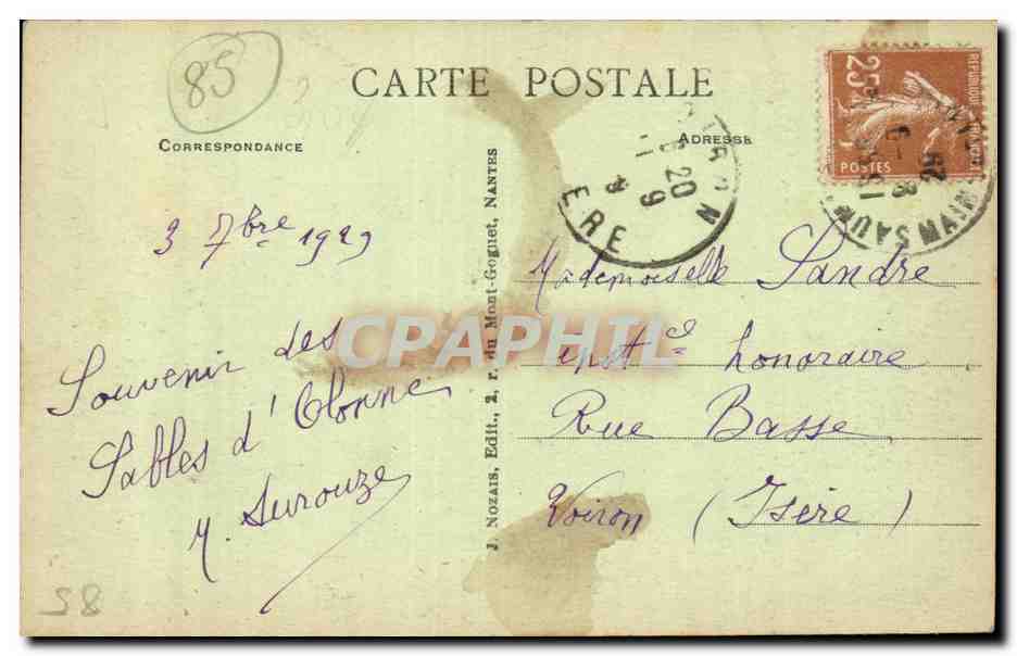 La Sablaise sabe sonreír — n° 176 — J. Nozais, Editor, Nantes — Reverso