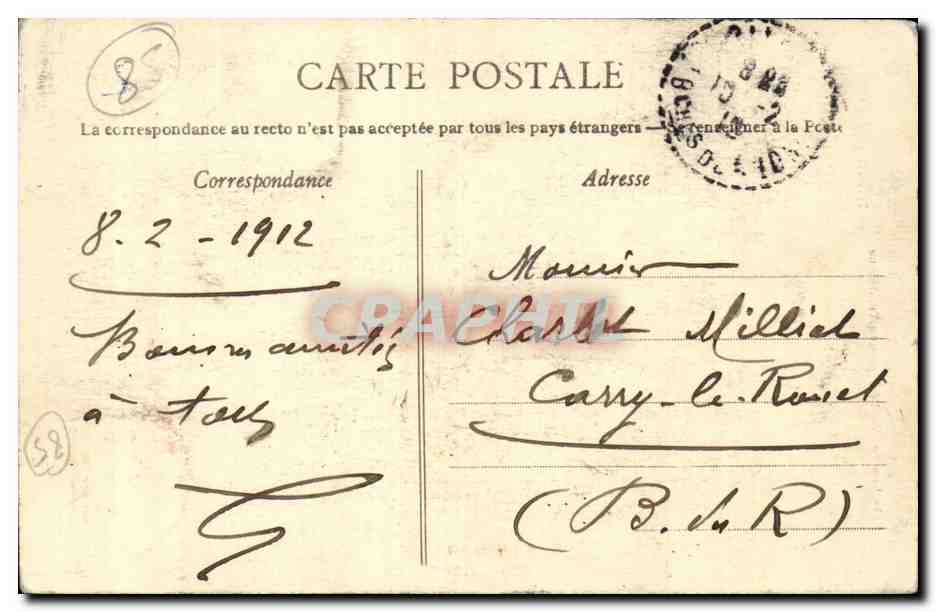 VEndee CPA Vieille paysanne vendeenne (folklore coiffe fileuse) — Verso