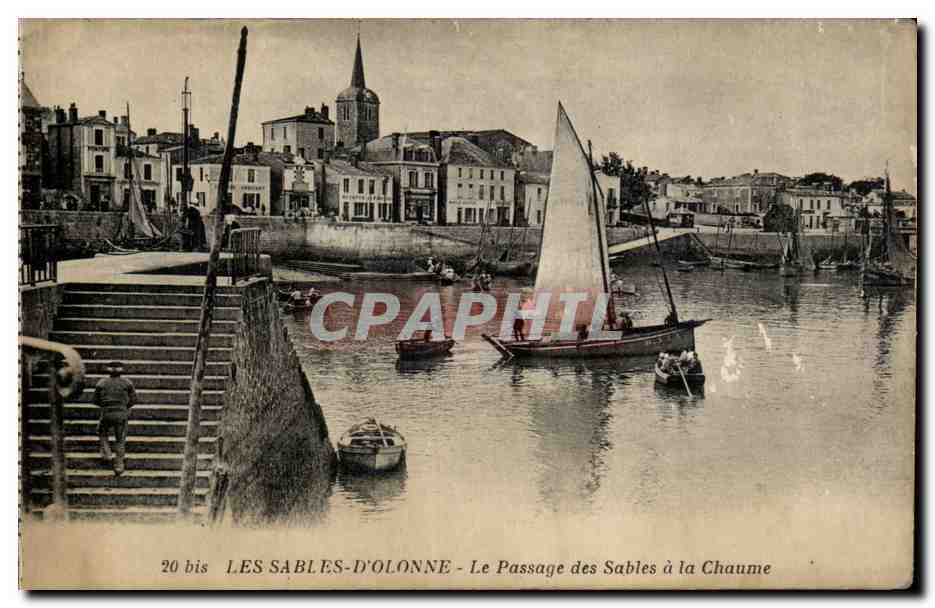 Les Sables-d'Olonne — Le Passage des Sables à la Chaume — Éditeur J. N. ZAÏR, Nantes