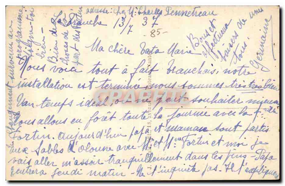 La TRANCHE sur-MER (Vendée) — Forêt de pins — éditeur Mozais, n°29 — Rückseite