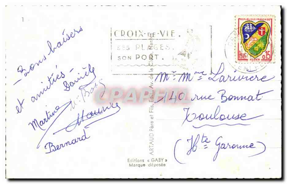 Saint Gilles de CRoix CPM — Verso