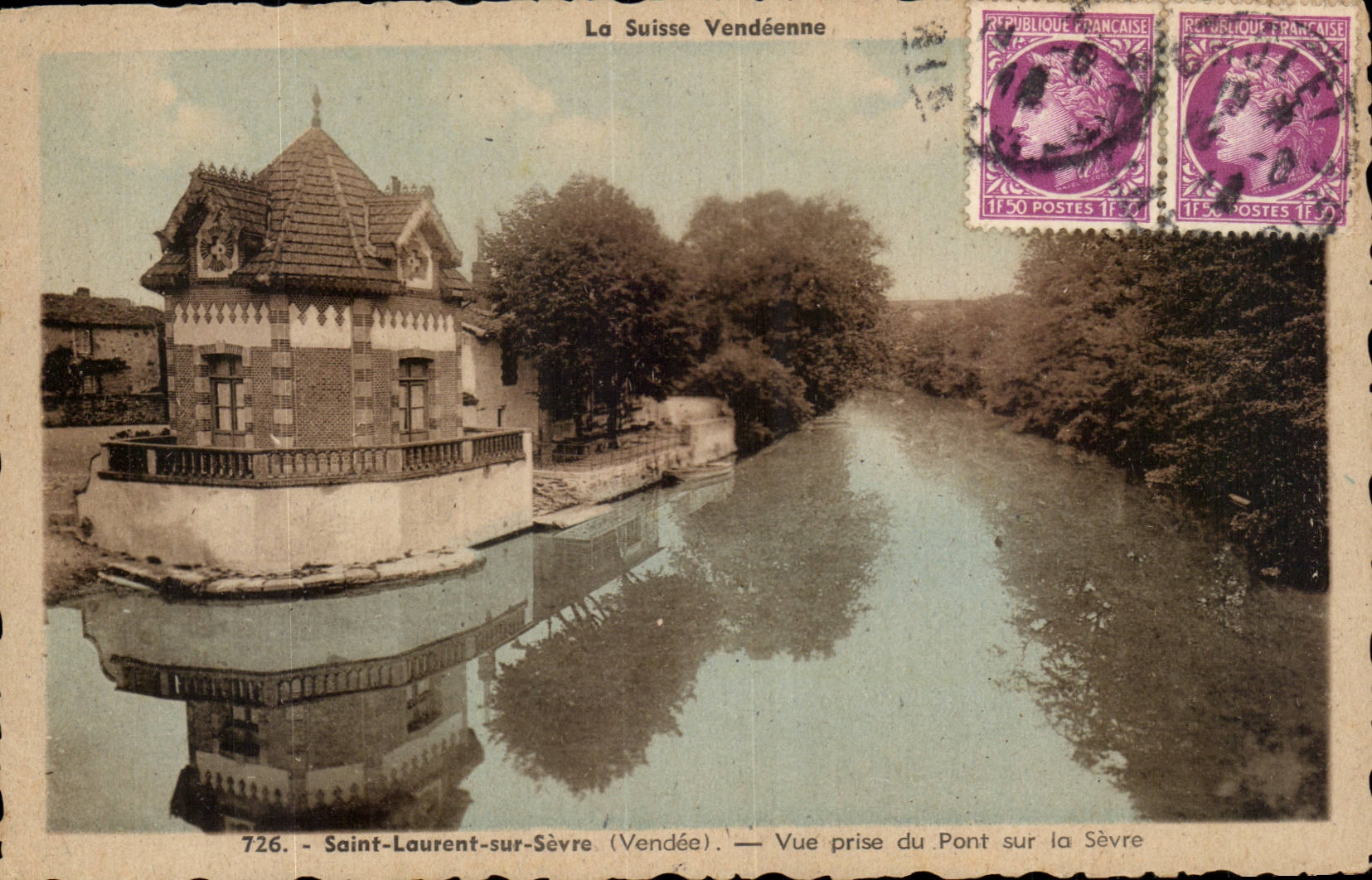 Saint Laurent sur Sevre CPA Vue prise du pont sur la Sevre