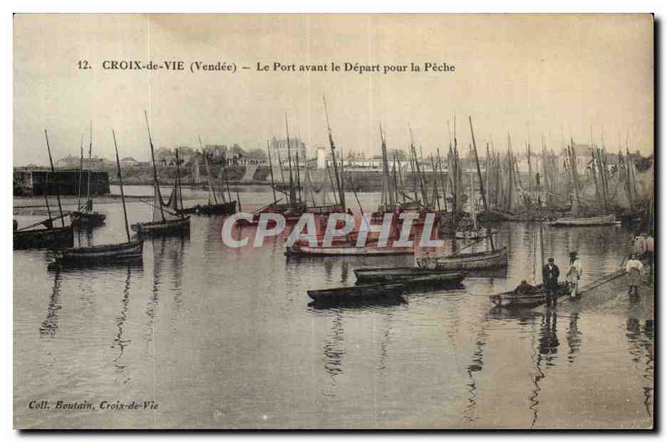 Croix-de-Vie (Vendée) — Der Hafen vor dem Abfahrts zur Fischerei — Coll. Bountain