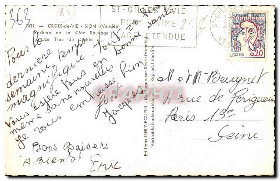 Rochers de la Côte Sauvage — Le Trou du Diable — Editions JEHLY-POQUIN — Reverso