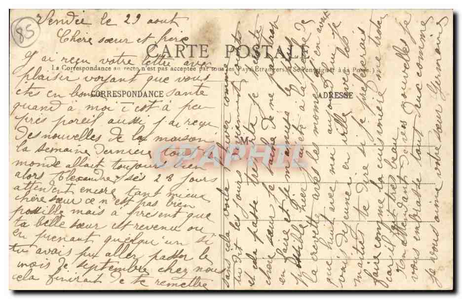 Croix-de-Vie — Le port avant le départ pour la pêche — Collection Boutain, n°44 — Rückseite