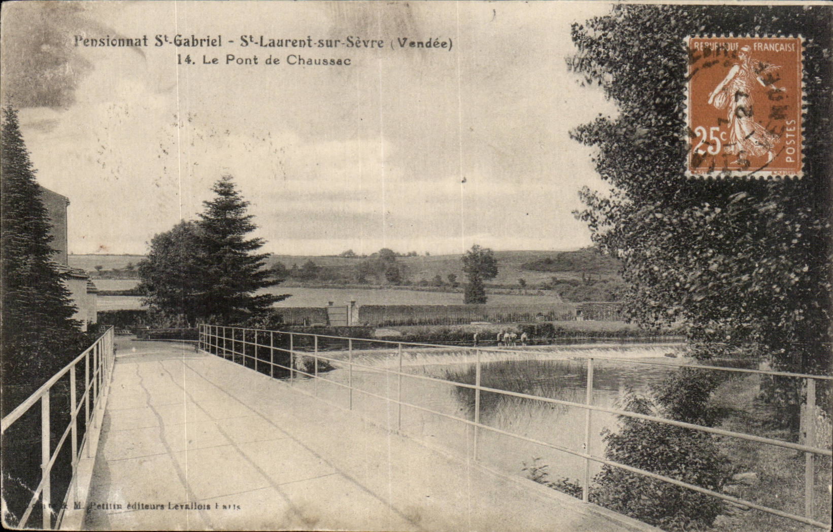 Pensionnat St Gabriel CPA St Laurent sur Sevre Le pont de chaussac