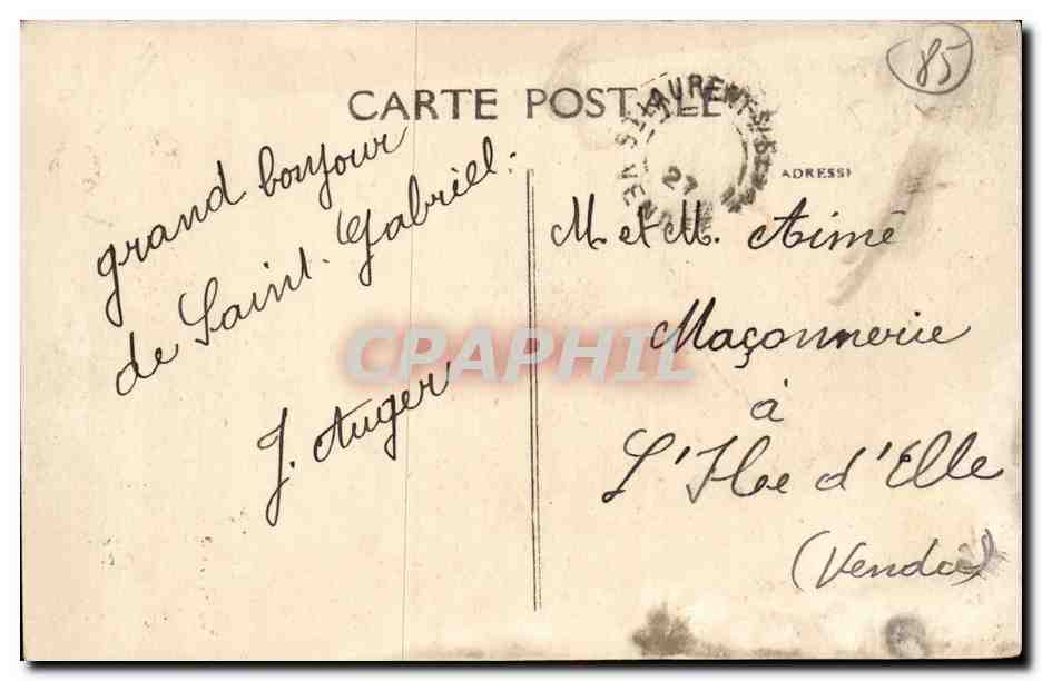 Pensionnat St Gabriel CPA St Laurent sur Sevre Le pont de chaussac — Back