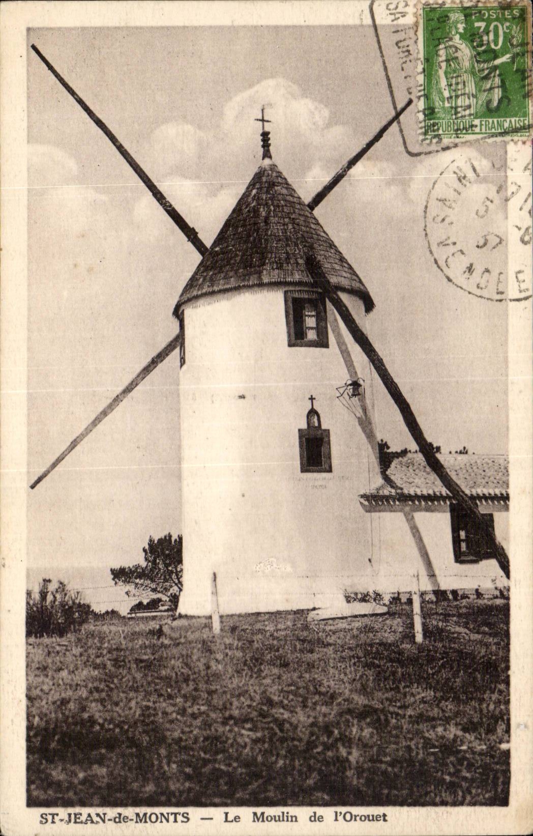 Saint Jean de Monts CPa Le moulin de l'Orouet (mill)