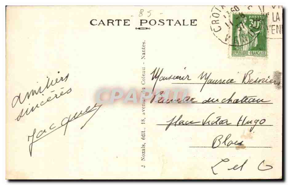CPA Folklore Costume Sablaise La Vendee Maraichine — Rückseite