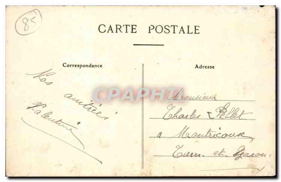 CPA Folklore Costume Sablaise La Vendee Maraichine  — Verso