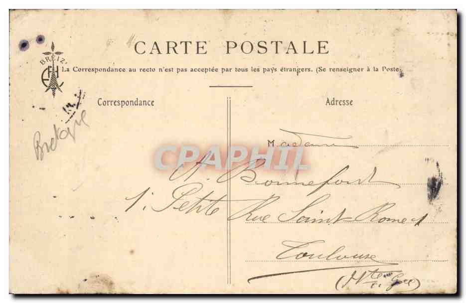 CPA Folklore Costume Maries d'autrefois — Verso