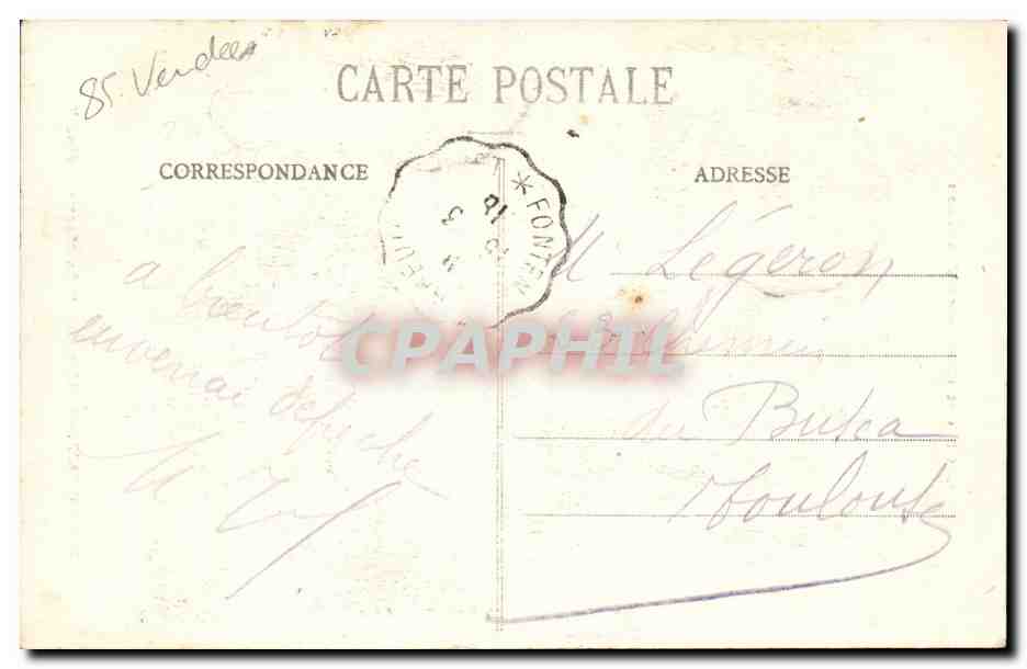 Mervent - Coiffe dite "la Mervendaise" — Collection A. Robin, Fontenay-le-Comte — Rückseite