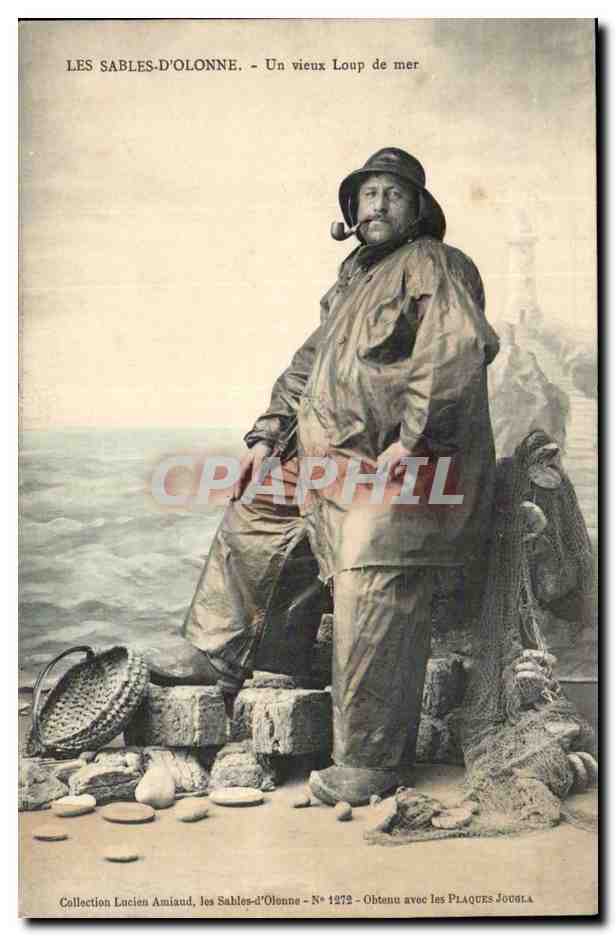 Les SAbles d'olonne CPA Un vieux loup de mer TOP (metiers peche pecheur)