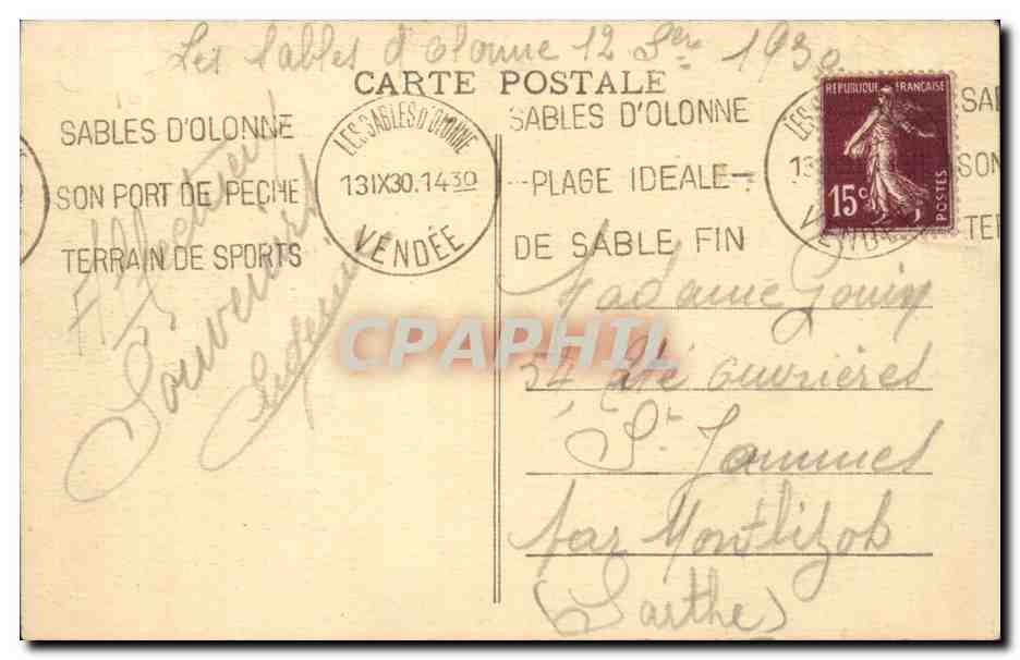 Les SAbles d'olonne CPA Les Marais Salants — Back
