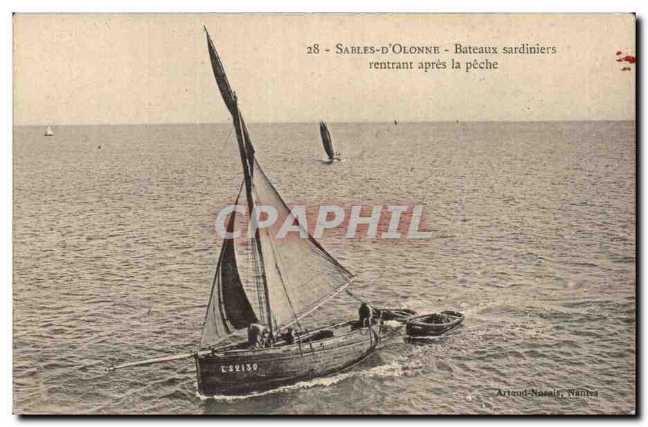 Sables-d'Olonne — Bateaux sardiniers rentrant après la pêche — Arlaud-Noré, Nantes