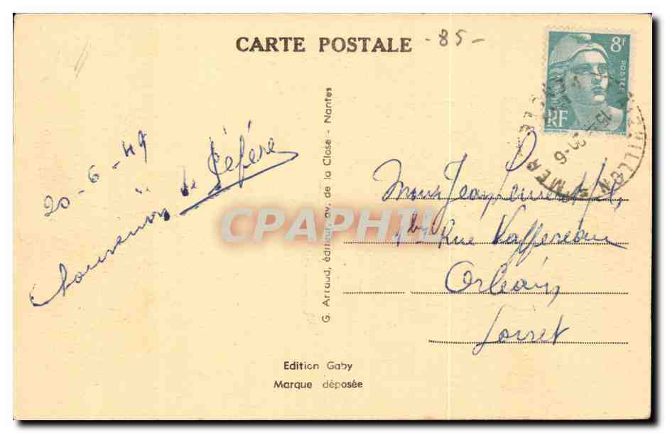 L'aiguillon sur mer CPa l'entree du port — Rückseite