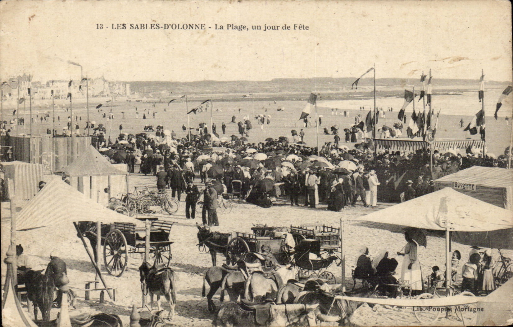 Les Sables-d'Olonne - La Plage, un jour de Fête — Lib. Poupine Moflagne, n°13