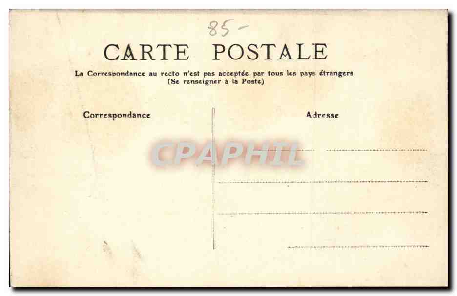 Sables d'olonne CPA Sablaise La peche (folklore costume) — Verso