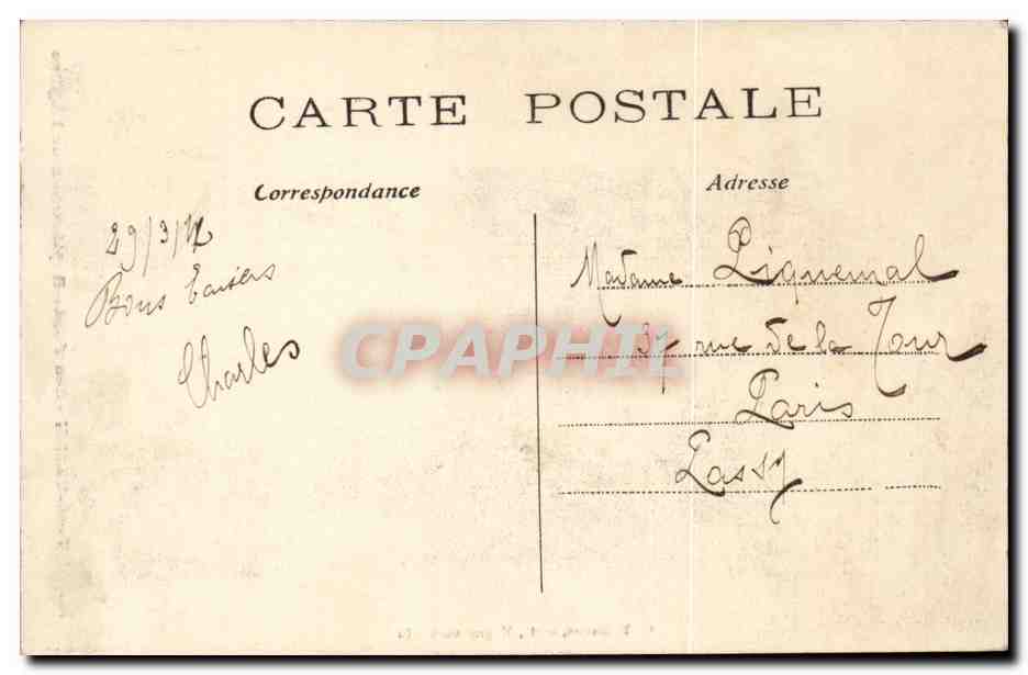 Magny en Vexin CPA Les fonts baptismaux de l'eglise — Rückseite