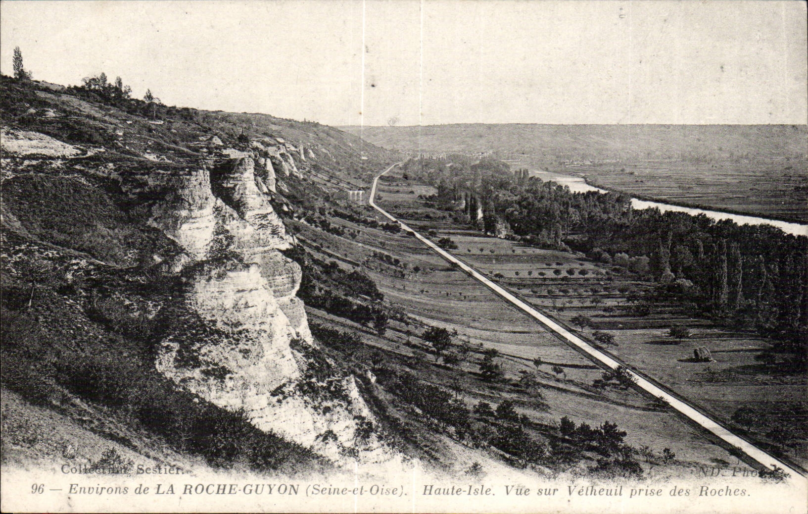 Environs de la Roche Guyon CPA Haute Isle Vue sur Vetheuil prise des roches