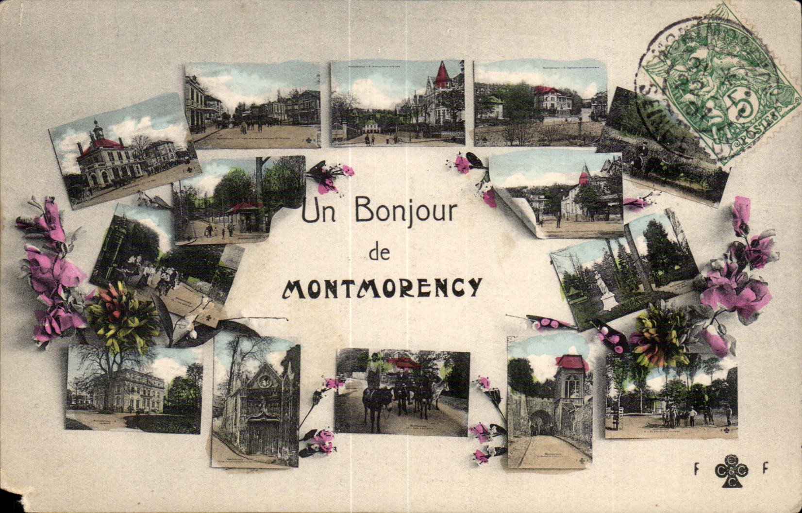 Montmorency — vue panoramique avec collage de photos — éditeur anonyme, n° de série non visible