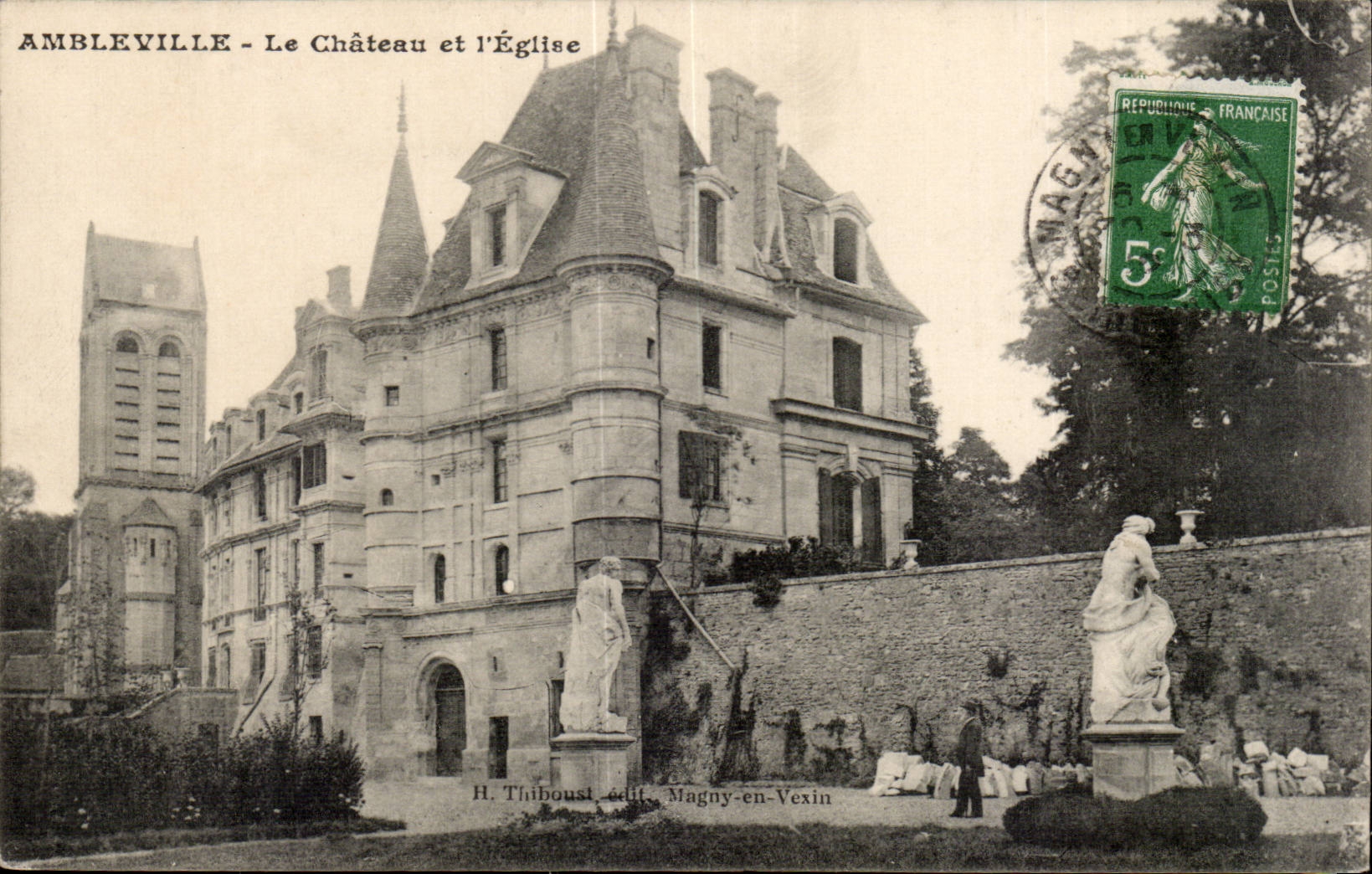 Ambleville CPA Le chateau et l'eglise