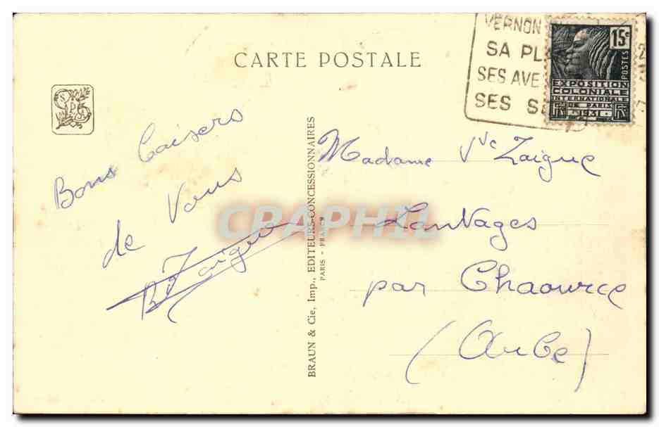 CPA Exposition coloniale internationale Paris 1931 la porte du village indigene — Rückseite