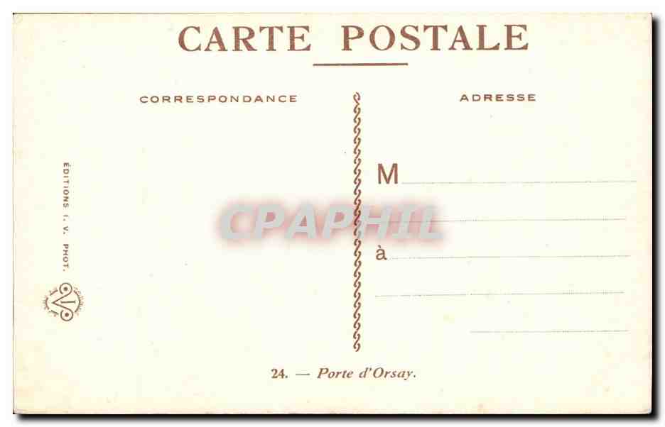 CPA Pavillon des Arts Decoratifs 1925 Porte d'Orsay (cubisme) — Rückseite