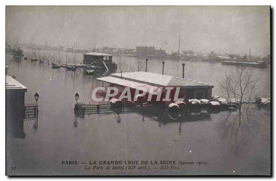Crue de la Seine Paris CPA Inondations La porte de Bercy