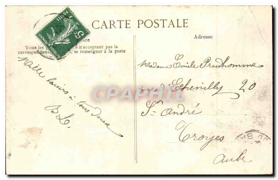 Crue de la Seine — Paris — Grenelie - Rue Saint-Dominique — 28 Janvier 1910 — ELD — Verso