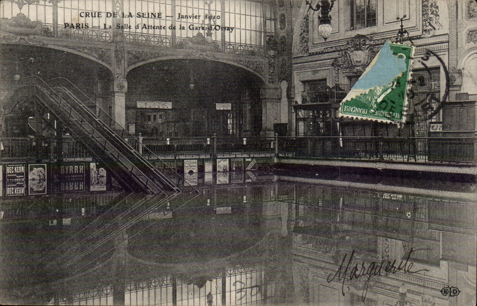Crue de la Seine — Janvier 1900 — La Salle d'Attente de la Gare d'Orsay