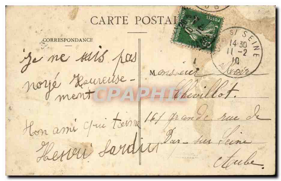 CPA Paris Crue de la Seine 1910 Place de la Station a Asnieres Comment on transborde les habitants — Rückseite